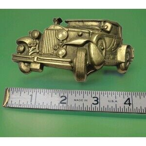Vintage Solid Brass BARON BELT BUCKLE 1979 Rolls Royce Classic Car MCM 6152